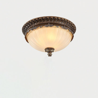 European Retro Light Luxury Resin Metal 3-Light Flush Mount Lighting