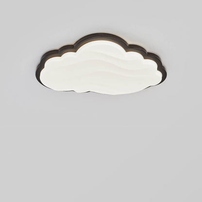 Modern Creative Pure White Cloud Star Wooden Acrylic LED Flush Mount Light