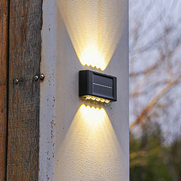 モダンでシンプルなソーラー防水長方形ABS PVC LED壁取り付け用燭台ランプ（屋外パティオ用） 