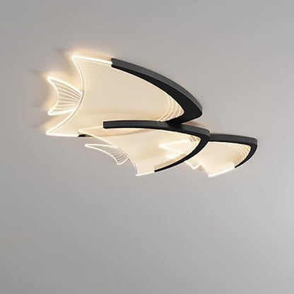مصباح سقف LED مدمج من الأكريليك والألومنيوم بتصميم فني حديث لغرفة النوم