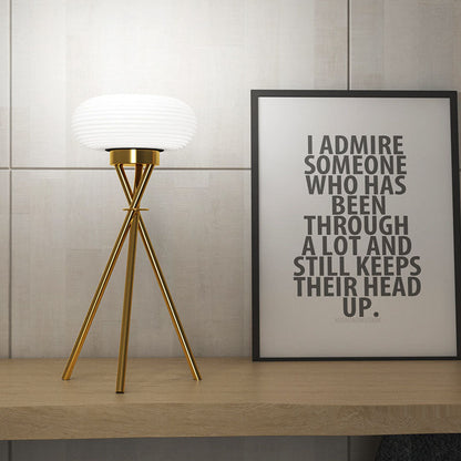 Modern Minimalist Round Tripod Iron Acrylic LED Table Lamp For Bedroom