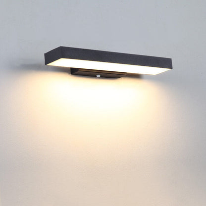 Modern Minimalist Rectangular Flat LED Sensor Outdoor Waterproof Wall Sconce Lamp