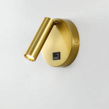 Modern Minimalist Rotatable Cylinder Aluminum Iron LED Wall Sconce Lamp For Living Room