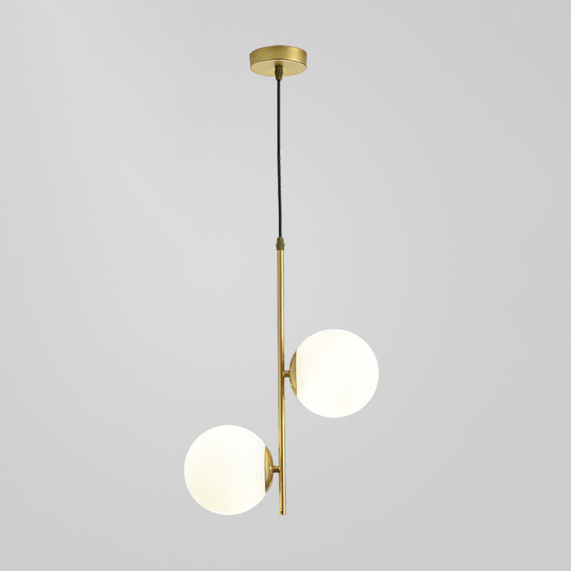 Modern Minimalist Iron Glass 2-Light Chandelier