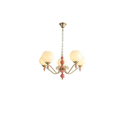 Modern Simple Rustic Iron Glass 3/5-Light Chandelier
