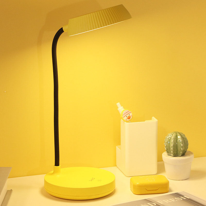 Nordic Minimalist Round Plate LED Touch Eye Protection USB Desk Lamp