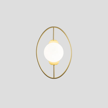 Contemporary Nordic Iron Glass Oval Ball 1-Light Wall Sconce Lamp For Bedside