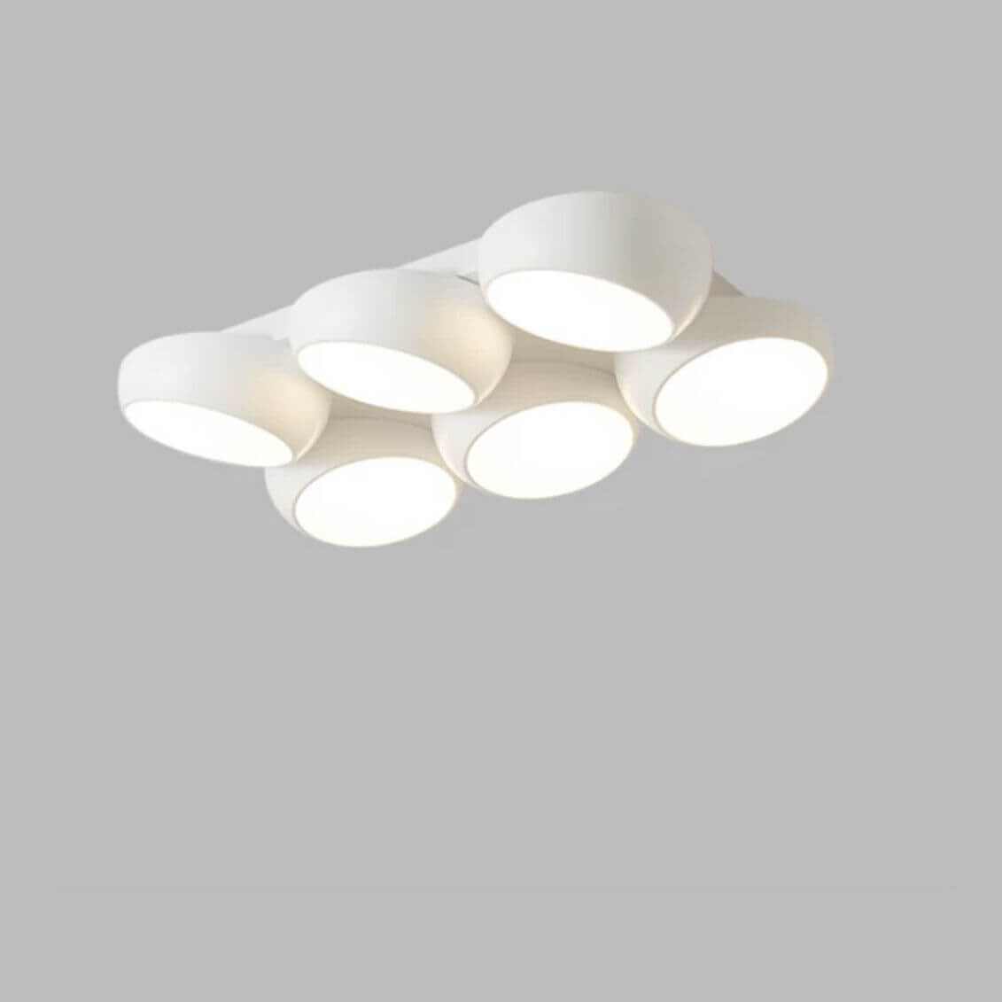Scandinavian Modern Minimalist Iron Plastic Round LED Semi-Flush Mount Ceiling Light