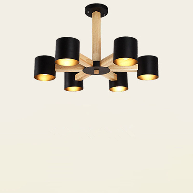 Scandinavian Minimalist Log 6/8-Light Island Light Chandelier