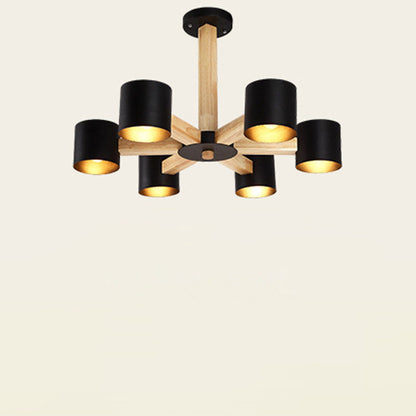 Scandinavian Minimalist Log 6/8-Light Island Light Chandelier