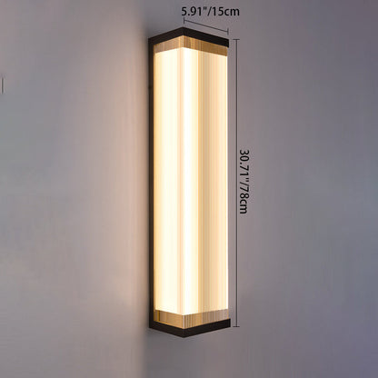 مصباح حائط خارجي LED مستطيل الشكل مصنوع من الفولاذ المقاوم للصدأ والأكريليك بتصميم عصري بسيط ومقاوم للماء للفناء الخارجي 