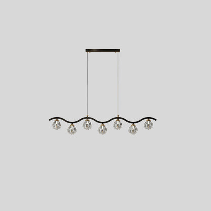 Modern Luxury Glass Magic Bean Brass Curve 5/7 Light Island Light Chandelier