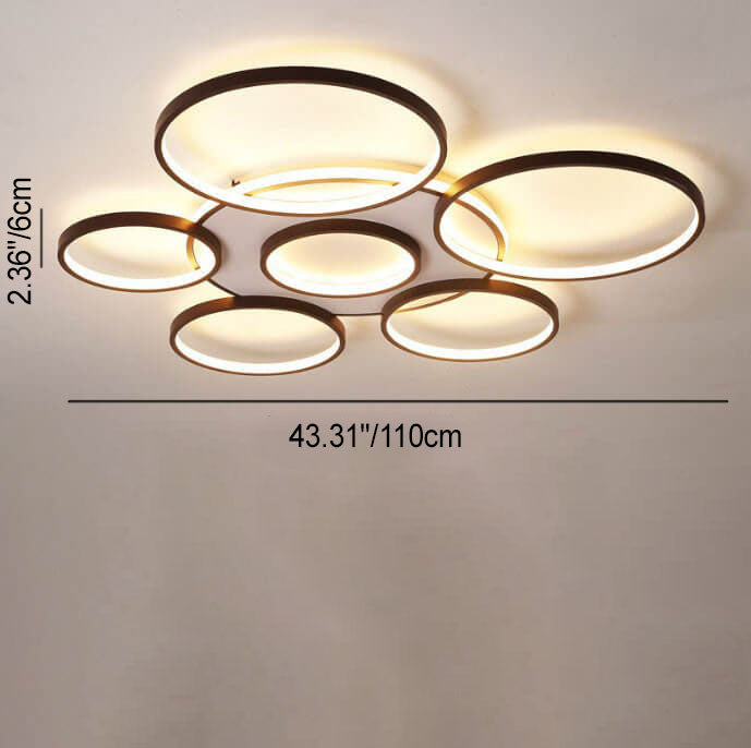 Modern Light Luxury Circular Combination Aluminum LED Flush Mount Ceiling Light