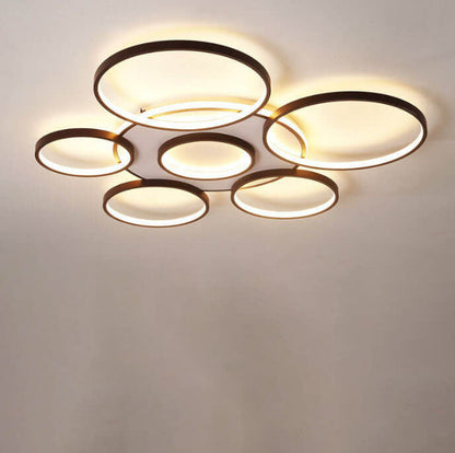 Modern Light Luxury Circular Combination Aluminum LED Flush Mount Ceiling Light