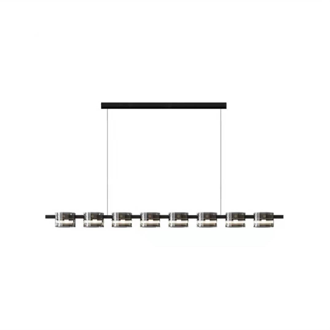 Modern Minimalist Glass Cylindrical Shade Bar LED Chandelier