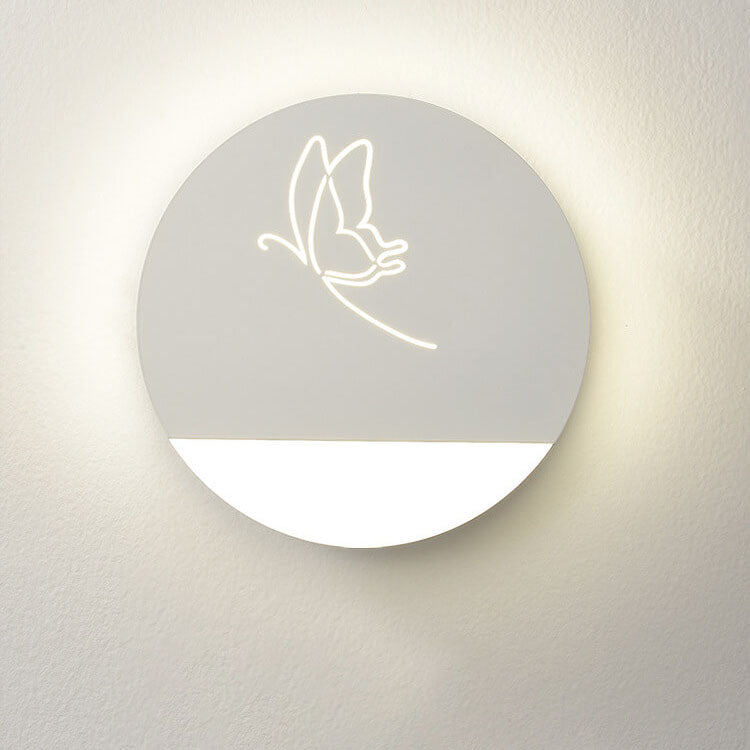 مصباح حائط LED دائري من الأكريليك بتصميم فراشة على شكل برسيم بأربع أوراق إبداعي من نورديك 