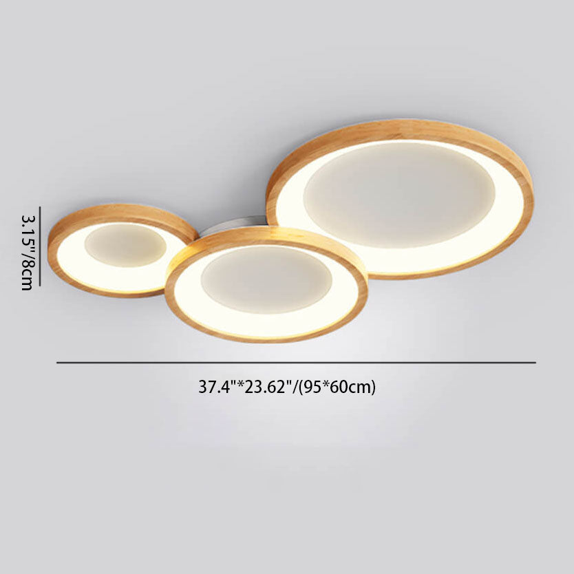 مصباح سقف LED بتصميم دائري على شكل جذوع الأشجار الإسكندنافية المعاصرة لغرفة المعيشة