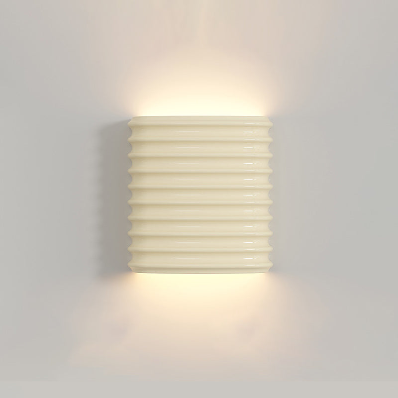 Modern Minimalist Half Cylinder Hardware Resin 1-Light Wall Sconce Lamp For Bedroom