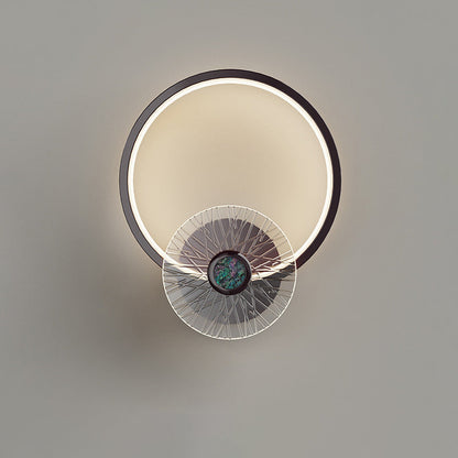 Contemporary Creative Geometric Semi-circle Acrylic Hardware LED Wall Sconce Lamp For Bedroom