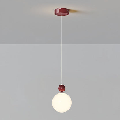 Modern Simplicity Iron Glass Long Line Flower Ball 1-Light Pendant Light For Bedroom