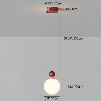 Modern Simplicity Iron Glass Long Line Flower Ball 1-Light Pendant Light For Bedroom