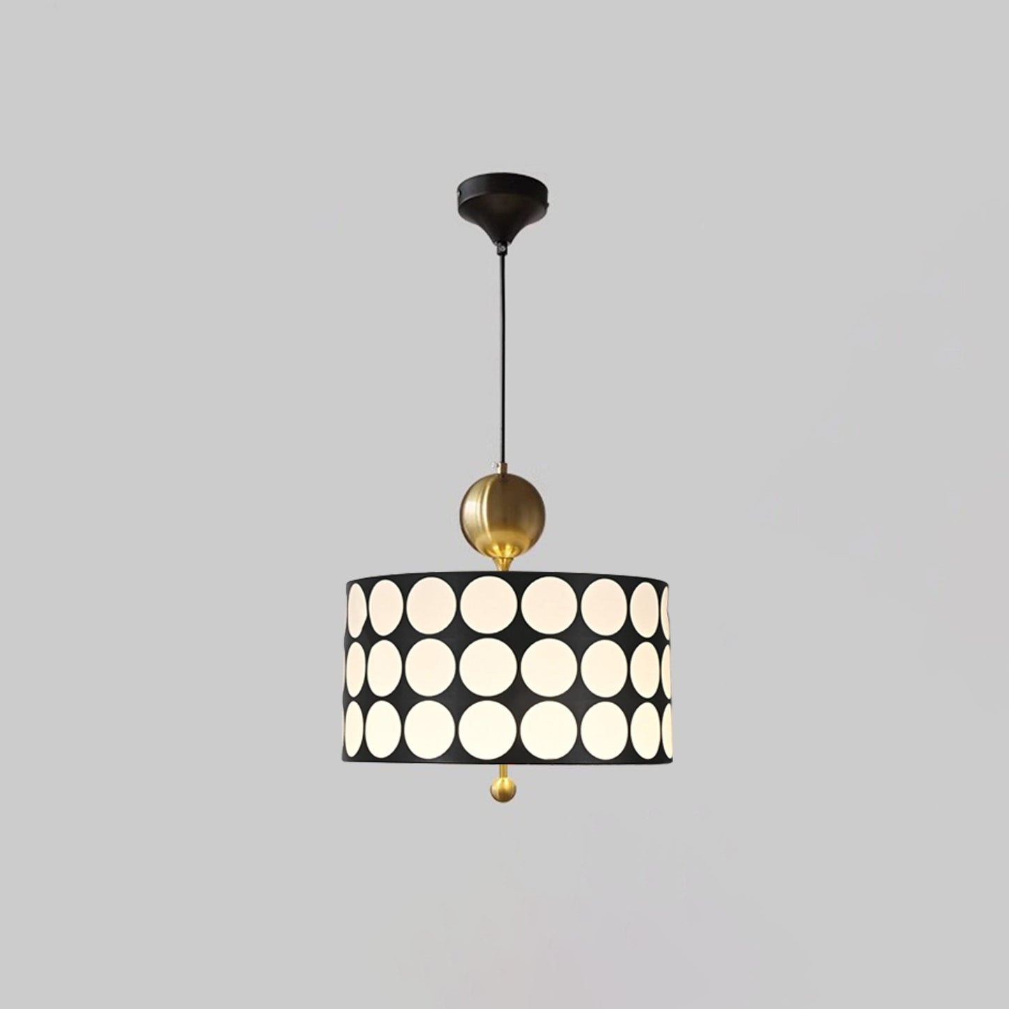 Contemporary Retro Drum Checkerboard Leather Lampshade 3-Light Pendant Light For Dining Room
