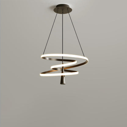 Modern Minimalist Circle Tapered Iron Acrylic LED Chandelier For Living Room