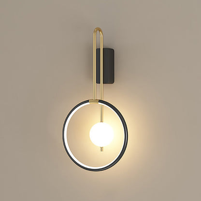 مصباح حائط LED دائري من الأكريليك بتصميم عصري بسيط بجانب السرير 