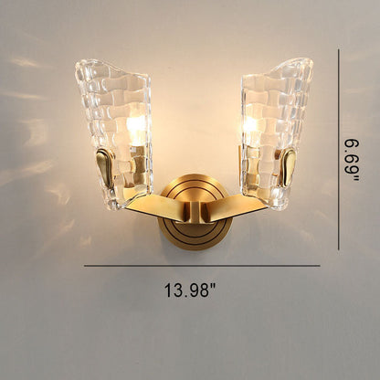 مصباح حائطي فاخر من Nordic Light مصنوع بالكامل من النحاس والزجاج بنصف ضوء 
