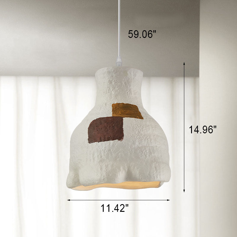 Japanese Wabi-sabi Pure White 1-Light Pendant Light