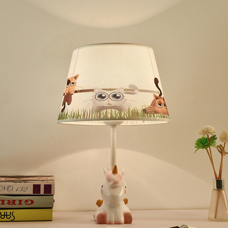 Nordic Fun Cartoon Pattern Resin Fabric Children 1-Light Table Lamp