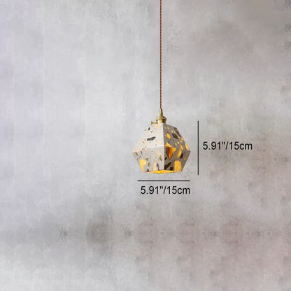 Japanese Retro Terrazzo Polygons 1-Light Pendant Light