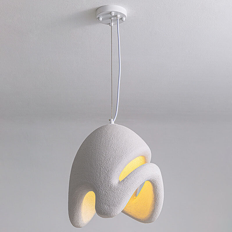 Modern Minimalist Creative Round Shell Cone Cream 1-Light Pendant Light