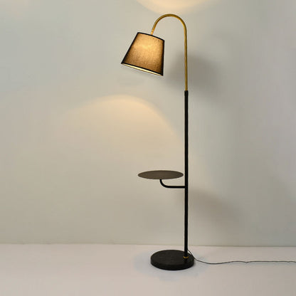 Nordic Light Luxury Pleated Fabric Marble 1-Light Standing Floor Lamp