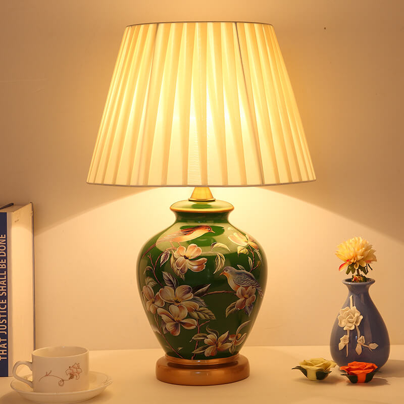 Modern Creative Warm Ceramic Cylindrical 1-Light Table Lamp