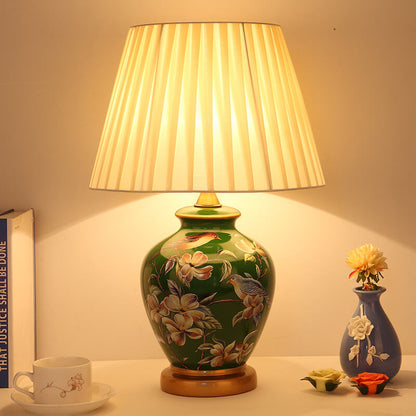Modern Creative Warm Ceramic Cylindrical 1-Light Table Lamp