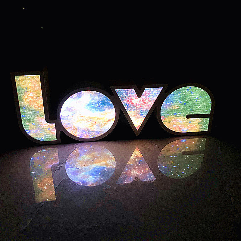 Modern Art Deco Waterproof PS LOVE Letter LED Table Lamp For Bedroom