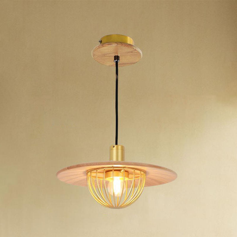 Industrial Simple Light Luxury Wooden Disc 1/2/3-Light Island Light Chandelier