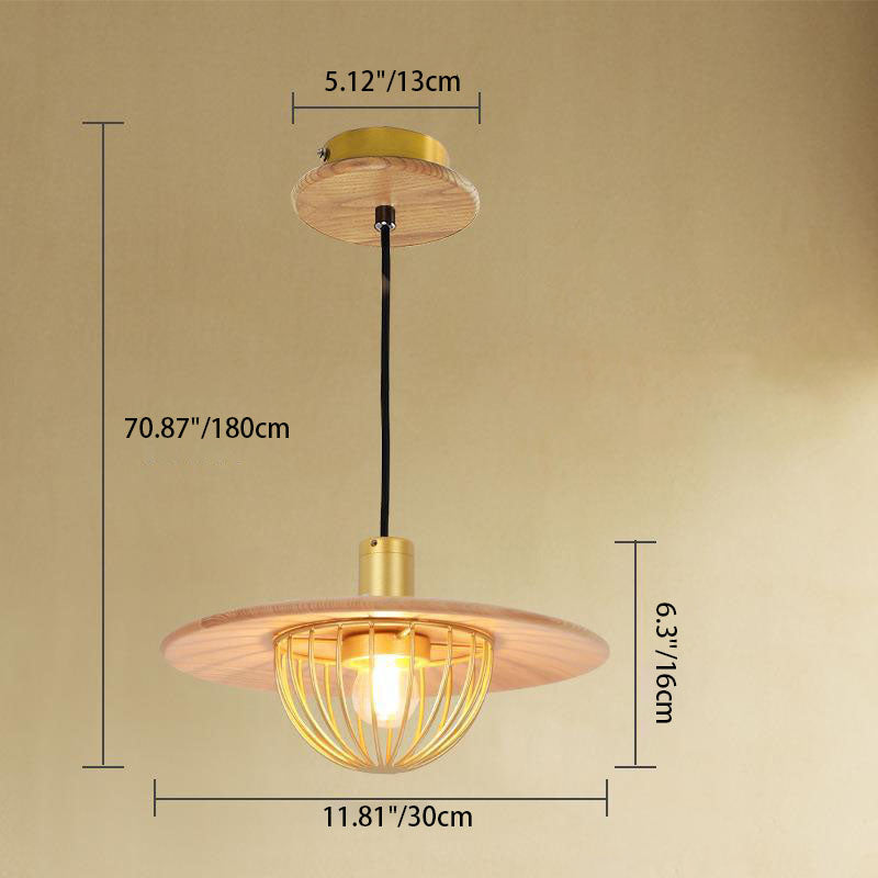 Industrial Simple Light Luxury Wooden Disc 1/2/3-Light Island Light Chandelier