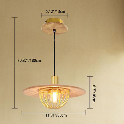 Industrial Simple Light Luxury Wooden Disc 1/2/3-Light Island Light Chandelier