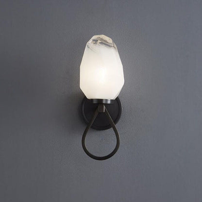 Modern Luxury Brass Geometrical Glass Shade 1-Light Wall Sconce Lamp For Bedroom