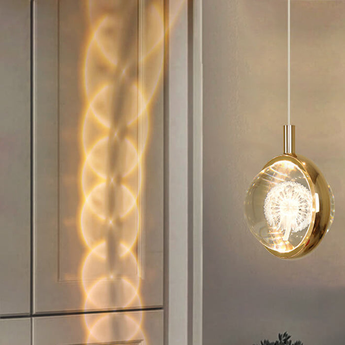 مصباح LED معلق متعدد الأنماط على شكل كرة بلورية ثلاثية الأبعاد إبداعي 