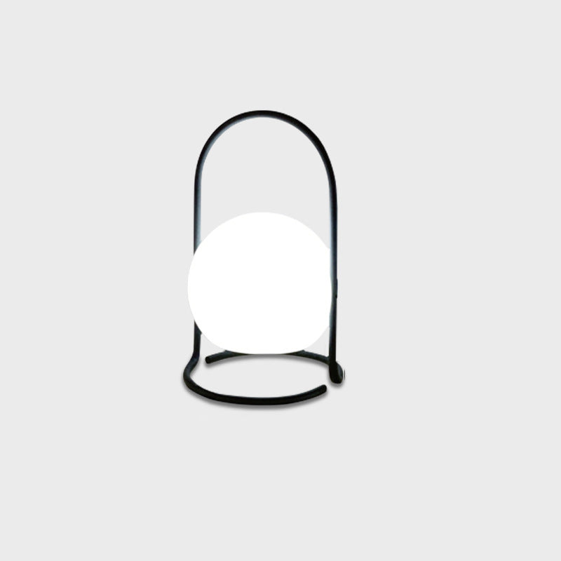 Contemporary Nordic Metal PE Ball Egg Cube Cylinder LED Hanging Rechargeable Table Lamp For Bedside