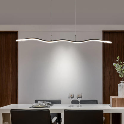 Nordic Minimalist Curve Bar Aluminum LED Chandelier