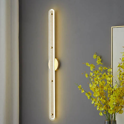 مصباح حائط LED زجاجي نحاسي طويل فاخر عصري 