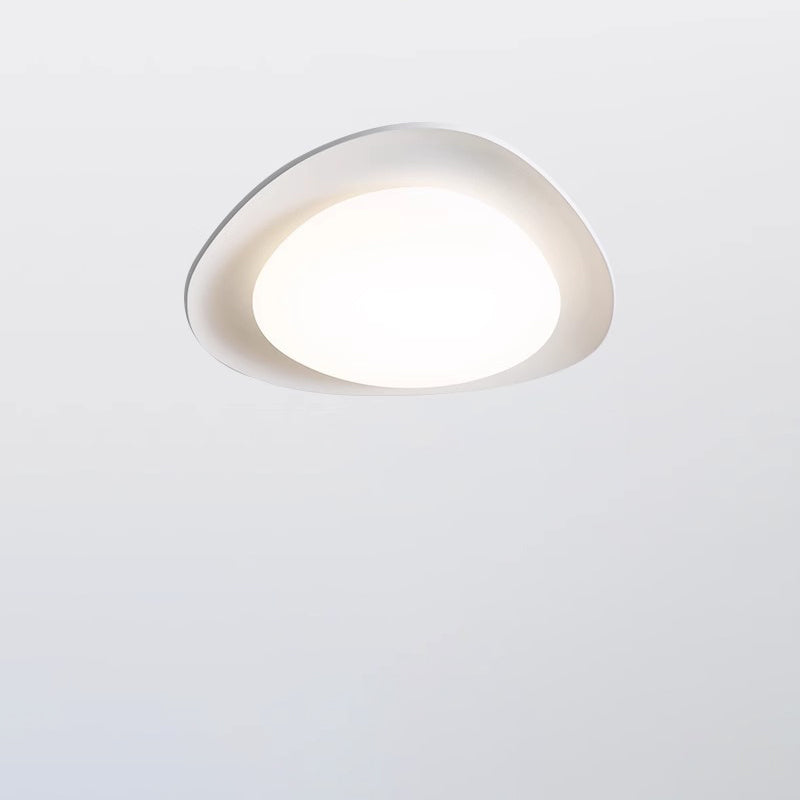 モダンでミニマリストな石畳楕円形樹脂PE LEDフラッシュマウントシーリングライト（寝室用） 