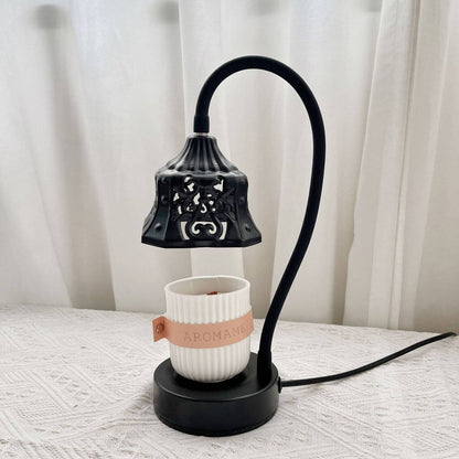 European Style Hollow Round Design Metal 1-Light Melting Wax Table Lamp