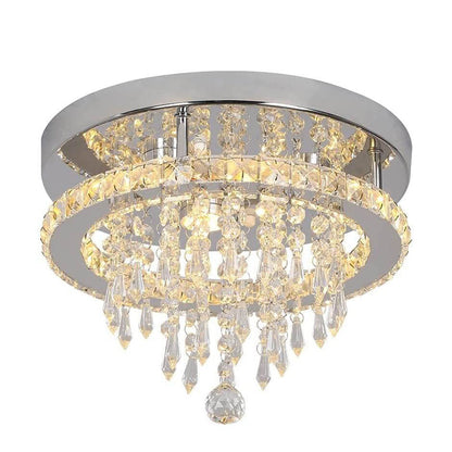 Modern Light Luxury Round Crystal LED Flush Mount Ceiling Light