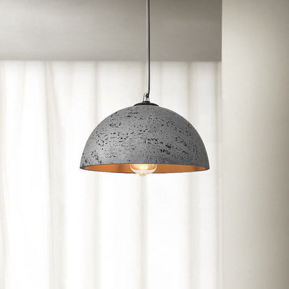 Minimalist Resin Round Dome Hand Sculpted 1-Light Pendant Light