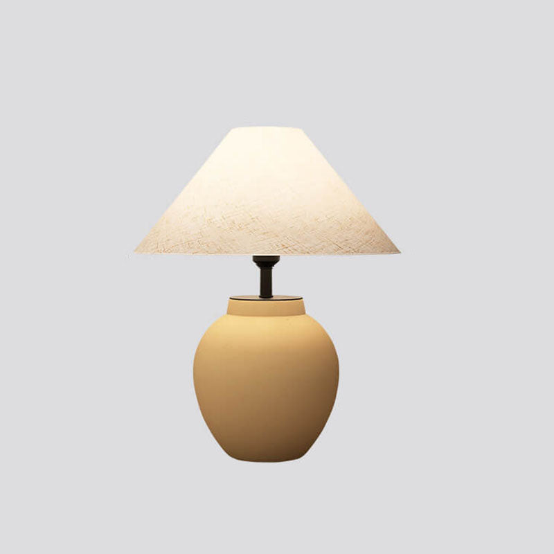 Modern Japanese Metal Ceramic Pot 1-Light Table Lamp